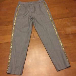 J Crew Easy Pant with Beaded detail